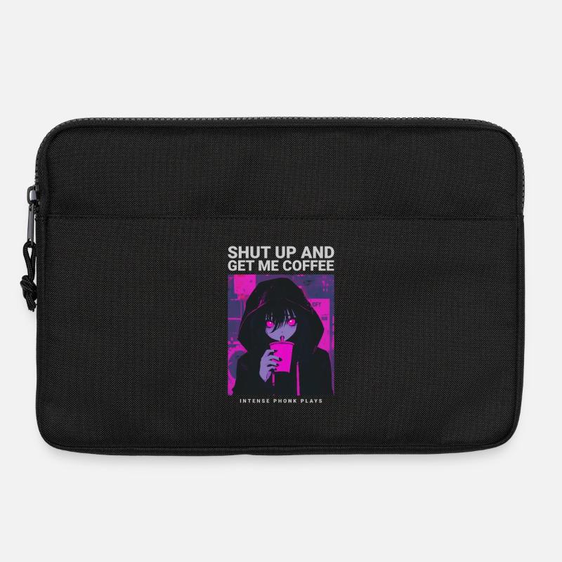 Shut Up And Get Me Coffee Anime Kaffee Phonk Musik - Laptoptasche 13" - Schwarz