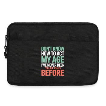 Birthday saying: No idea how to - Laptop bag 13" - black - Front