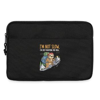 Faultier beim Bergsteigen mit Aussicht - Laptoptasche 13" - Schwarz - Vorne