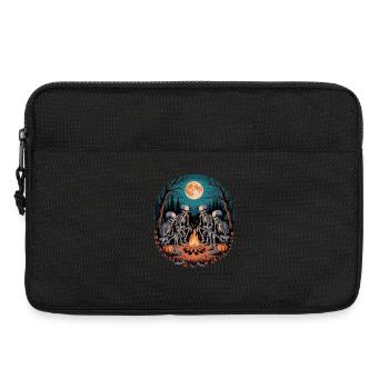 Squelette Camper Randonneur Feu de joie Halloween Camping - Sacoche pour ordinateur portable 13 pouces - noir - Devant