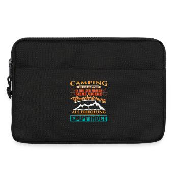 Camper Camping Wohnwagen Spruch - Laptoptasche 13" - Schwarz - Vorne