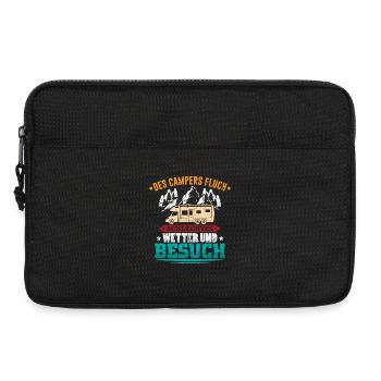 Camper Camping Wohnwagen Spruch - Laptoptasche 13" - Schwarz - Vorne