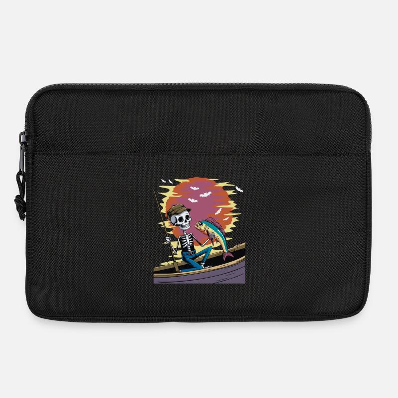 Skeleton angler at sunset dolphinfish mahi - Laptop bag 13" - black