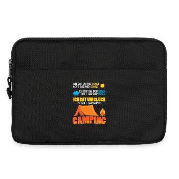 Camper Camping Wohnwagen Spruch - Laptoptasche 13" - Schwarz - Vorne