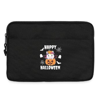 Licorne Joyeux Halloween Citrouille Chauve-souris Costume - Sacoche pour ordinateur portable 13 pouces - noir - Devant