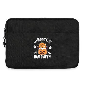 Costume de chauve-souris citrouille d'Halloween Tigre Joyeux - Sacoche pour ordinateur portable 13 pouces - noir - Devant