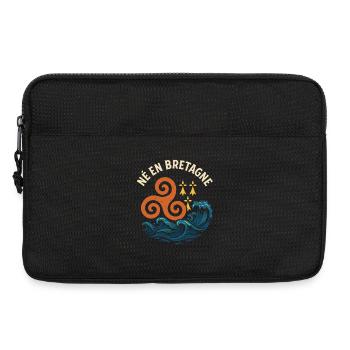 Born in Brittany Triskel Breton identity - Laptop bag 13" - black - Front