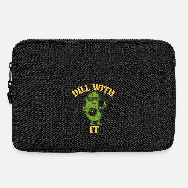 Dill With It – Coole Gurke mit Kaffee - Laptoptasche 13" - Schwarz