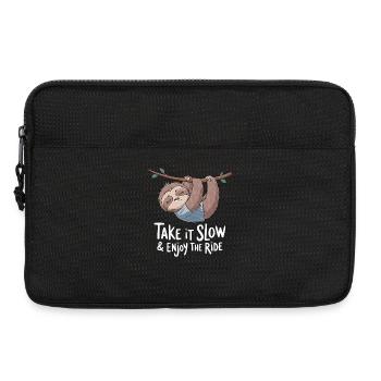  Entspanntes Faultier: Nimm's Langsam & Genieße - Laptoptasche 13" - Schwarz - Vorne