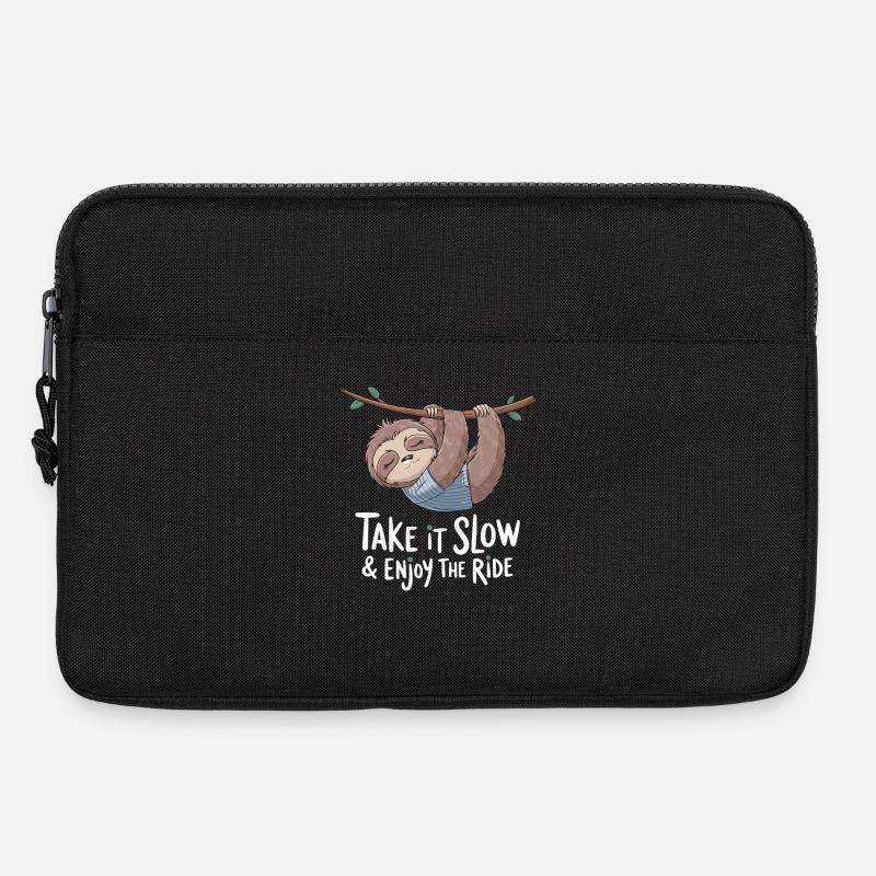  Entspanntes Faultier: Nimm's Langsam & Genieße - Laptoptasche 13" - Schwarz