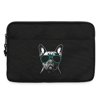 Tête de bouledogue français - Sacoche pour ordinateur portable 13 pouces - noir - Devant