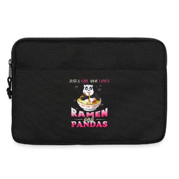 Girl Who Loves Ramen and Pandas Design - Laptop bag 13" - black - Front