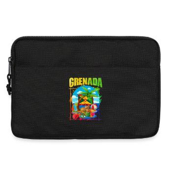 Tropischer Strand mit Grenada-Motiv - Laptoptasche 13" - Schwarz - Vorne