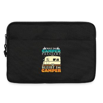 Camper Camping Wohnwagen Spruch - Laptoptasche 13" - Schwarz - Vorne