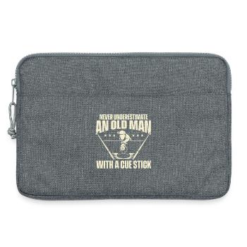 Unterschätzen Sie niemals einen alten Mann mit einem Queue - Laptoptasche 13" - Grau meliert - Vorne