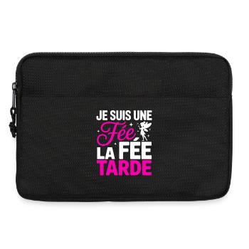 Je Suis Une Fée La Fée Tarde Humour Femme - Sacoche pour ordinateur portable 13 pouces - noir - Devant