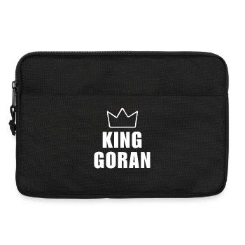 Nom Goran avec la lettre G - T-shirt King Crown - Sacoche pour ordinateur portable 13 pouces - noir - Devant
