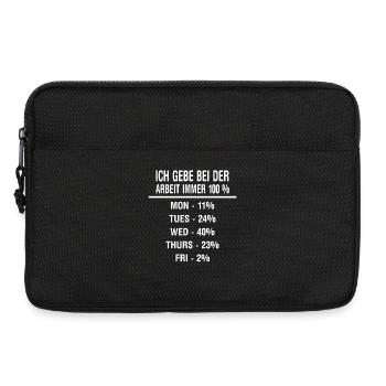 Humorvoller Arbeitstag Wochenplan - Laptoptasche 13" - Schwarz - Vorne