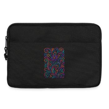 Motifs floraux colorés de style mandala - Sacoche pour ordinateur portable 13 pouces - noir - Devant