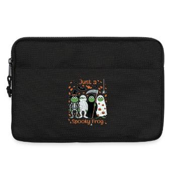 Grenouilles effrayantes avec des motifs d’Halloween - Sacoche pour ordinateur portable 13 pouces - noir - Devant