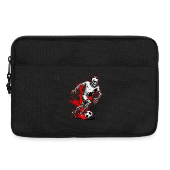 Skelett Fußballspieler gruselig Halloween - Laptoptasche 13" - Schwarz - Vorne