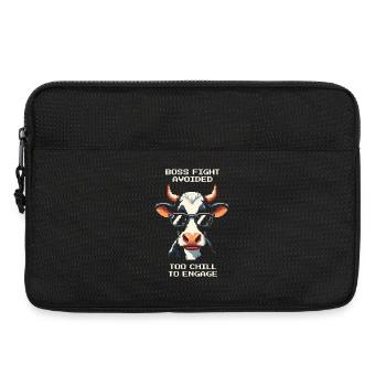 Bosskampf gemieden: Zu entspannt | Kuh Humor - Laptoptasche 13" - Schwarz - Vorne