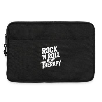 Rock and Roll Is My Therapy. Music Funny Design - Laptop bag 13" - black - Front
