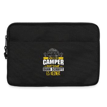 Camper Camping Wohnwagen Spruch - Laptoptasche 13" - Schwarz - Vorne