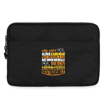 Camper Camping Wohnwagen Spruch - Laptoptasche 13" - Schwarz - Vorne