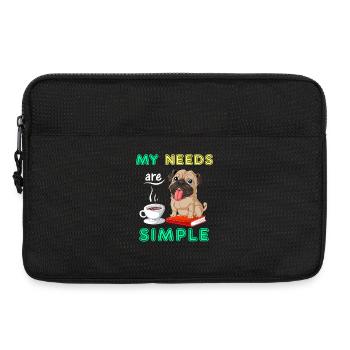 Pug Books Chemise de café - Sacoche pour ordinateur portable 13 pouces - noir - Devant