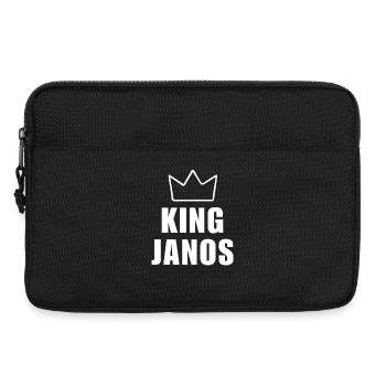 Nom de Janos avec lettre J - Chemise King Crown - Sacoche pour ordinateur portable 13 pouces - noir - Devant