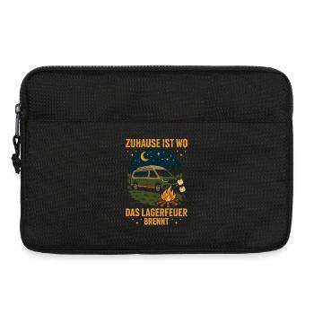 Zuhause Ist Wo Das Lagerfeuer Brennt Camping - Laptoptasche 13" - Schwarz - Vorne