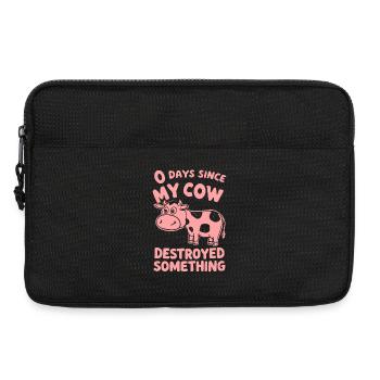 0 jours depuis que ma vache a détruit quelque chose d’amusant - Sacoche pour ordinateur portable 13 pouces - noir - Devant