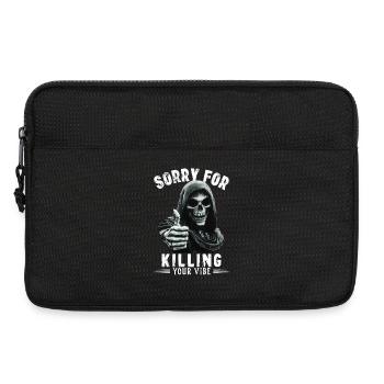 Spruch sorry for killing your vibe Sensenmann Tod - Laptoptasche 13" - Schwarz - Vorne