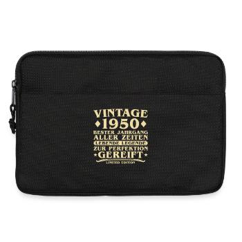 Vintage 1950's Vintage Born 75 Years - Laptop bag 13" - black - Front