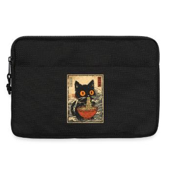 Ramen Cat Japan Wave Retro Manga Motif - Laptop bag 13" - black - Front
