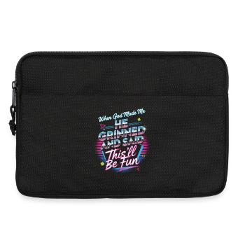 Als Gott mich Schuf Grinste Er Lustiger Retro - Laptoptasche 13" - Schwarz - Vorne