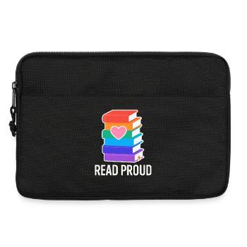 Reading Pride With Rainbow Heart - Laptop bag 13" - black - Front