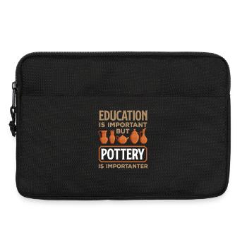 Bildung Ist Wichtig, Aber Töpfern Ist Wichtiger - Laptoptasche 13" - Schwarz - Vorne