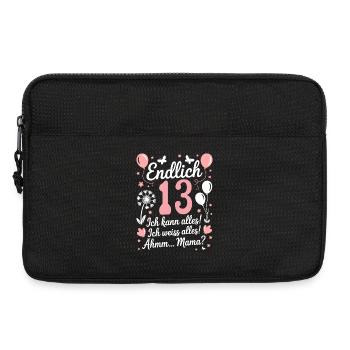 Finally 13 Birthday 13 Years Gift Saying - Laptop bag 13" - black - Front