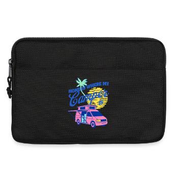 La maison est là où mon camping-car est le design de fourgon - Sacoche pour ordinateur portable 13 pouces - noir - Devant