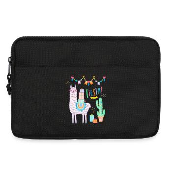 Lama Fiesta süßes rosa Llama mit Herzbrille - Laptoptasche 13" - Schwarz - Vorne