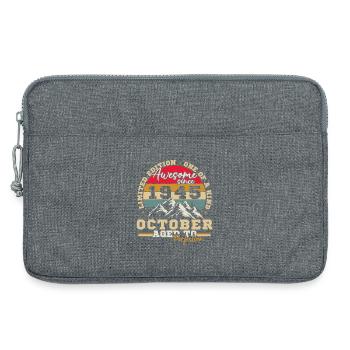 Octobre 1945 Vinatge Retro Cadeau Anniversaire - Sacoche pour ordinateur portable 13 pouces - gris chiné - Devant