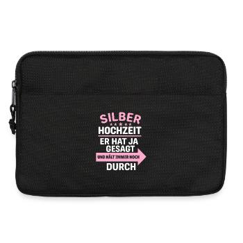 Humorous Silver Saying T-Shirt for Weddings - Laptop bag 13" - black - Front