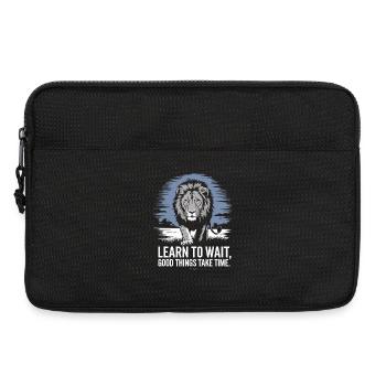 Learn to wait Good things take time Leo - Laptop bag 13" - black - Front