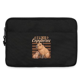 Funny aesthetic Kawaii Capybara - Laptop bag 13" - black - Front