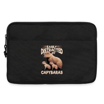 Funny aesthetic Kawaii Capybara - Laptop bag 13" - black - Front