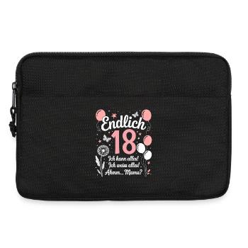 Enfin 18 anniversaire 18 ans cadeau fille - Sacoche pour ordinateur portable 13 pouces - noir - Devant