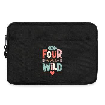 Four Ever Wild Kinder 4. Geburtstag 4 Jahre - Laptoptasche 13" - Schwarz - Vorne