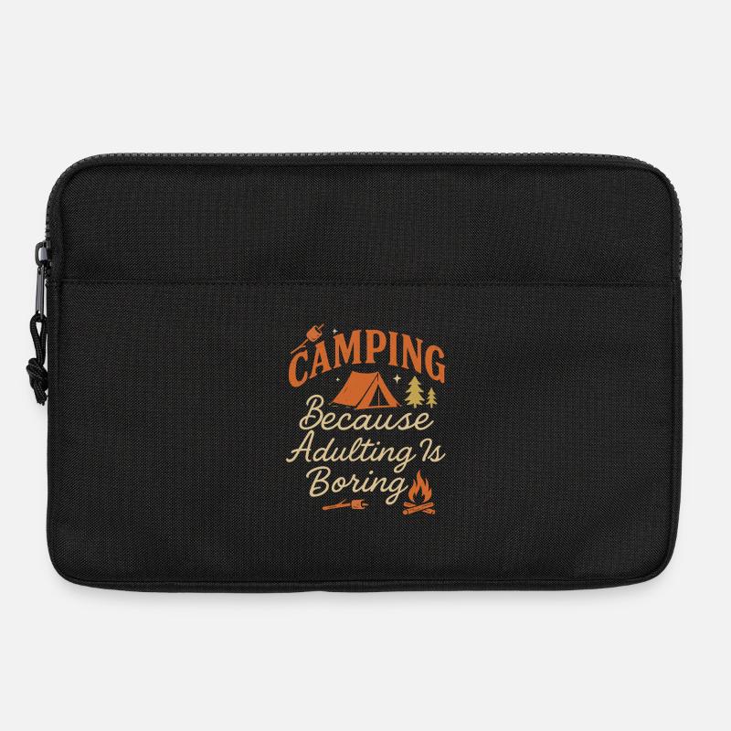 Camping Weil Erwachsensein langweilig ist - Laptoptasche 13" - Schwarz